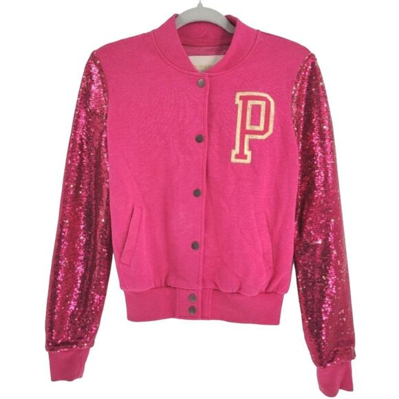 Victoria's Secret PINK Rare Limited Edition 2012 Sequin Varsity Jacket XS - Picture 2 of 16